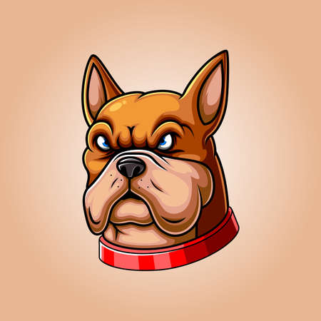 Angry head mascot of pit bull of illustrationのイラスト素材