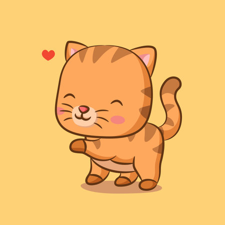 The cute cat with the cute expression is full of heart of illustrationのイラスト素材