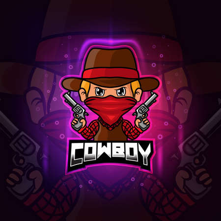 The cowboy mascot esport  design of illustrationのイラスト素材