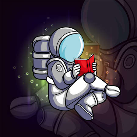 The astronaut reading the book of illustrationのイラスト素材