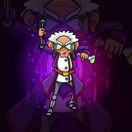 The criminal scientist making the poison of illustrationのイラスト素材