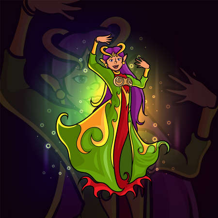 The goddess with the bright gown esport logo design of illustrationのイラスト素材