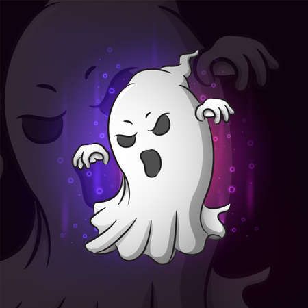 The halloween ghost esport mascot design of illustrationのイラスト素材