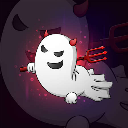 The ghost devil esport mascot design of illustrationのイラスト素材