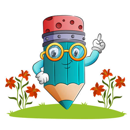 The pencil is rising the hand of illustrationのイラスト素材