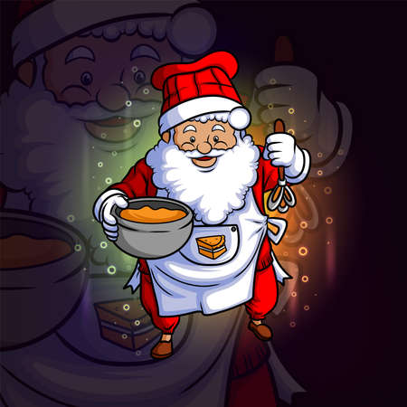 The chef santa clause e sport design of illustrationのイラスト素材
