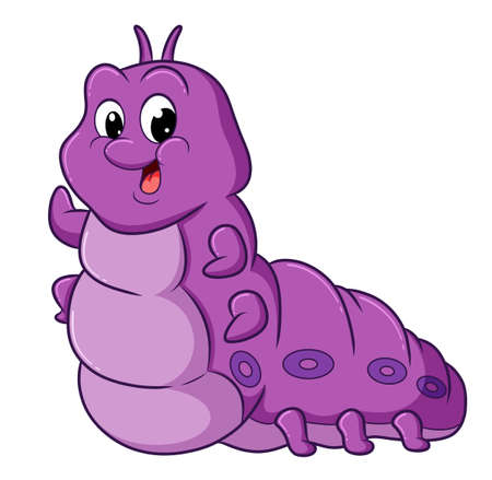 The happy fat caterpillar is gesturing something of illustrationのイラスト素材