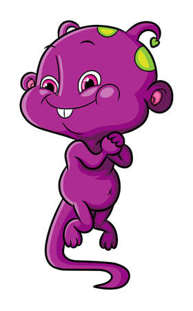 The cute alien with the happy expression of illustrationのイラスト素材