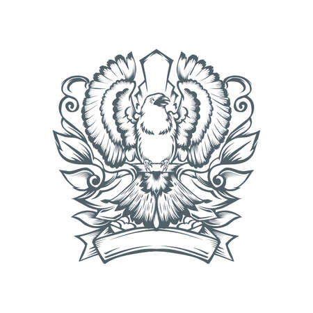 bird illustration art background.のイラスト素材