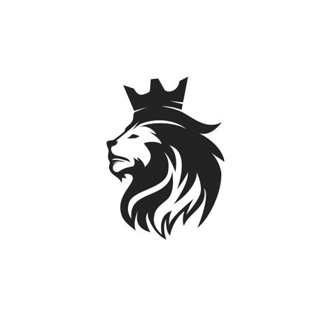lion king logo vector icon illustration design template, lion head logoのイラスト素材