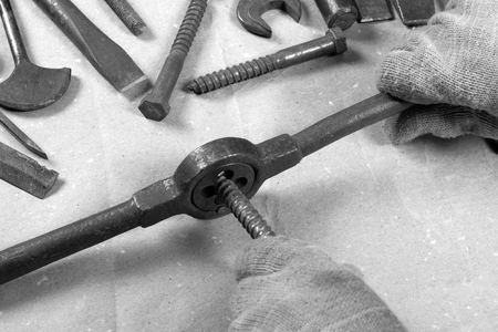 Wrenchs,various tools on backgroundの写真素材