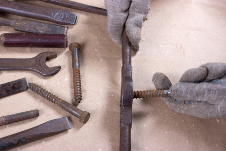 Wrenchs,various tools on backgroundの写真素材