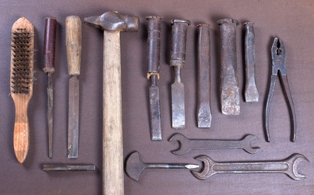 Wrenchs,various tools on backgroundの写真素材