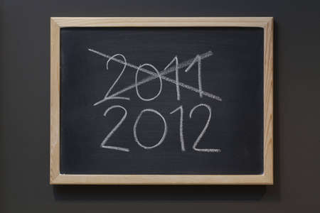 New year 2012 written on a blackboardの写真素材
