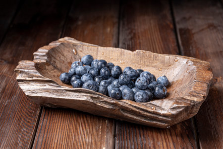 Close up of fresh fruit blueberriesの写真素材