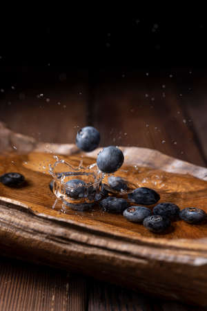 Close up of fresh fruit blueberriesの写真素材