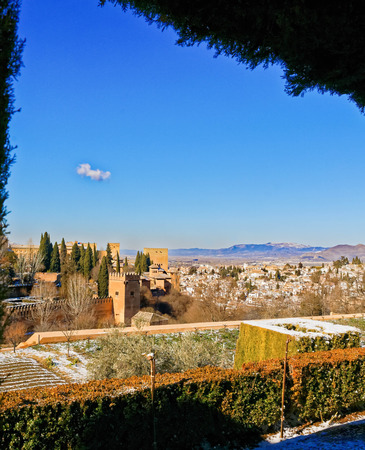 alhambra garden viewの写真素材