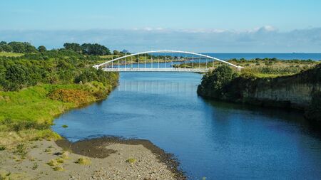 Te Rewa Rewa Bridge in New Plymouthの写真素材