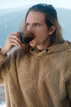 Man with cup of teaの写真素材