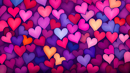 Colorful hearts background for valentine's day. Vector illustration.の素材