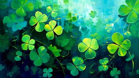 abstract background with clover leaves for St. Patrick's Dayの素材