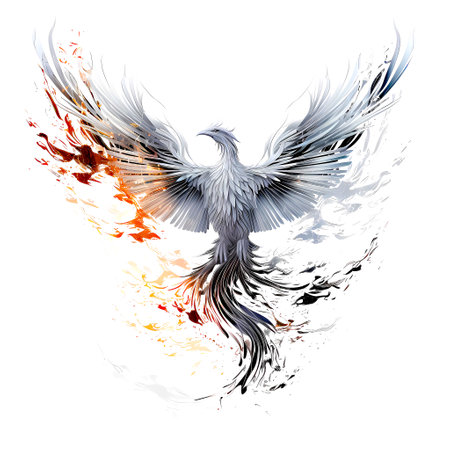 Abstract eagle with grunge splashes on a white background. Vector illustration.の素材