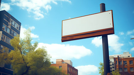 Blank signboard in the city. 3d rendering mock upの素材