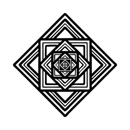 Vector outline illustration Coloring for relaxation. Print on paper, fabric, ceramics. Picture for poster, postcard. Pattern for interior, fashion, furniture design, outline sketch for pillow, tileのイラスト素材