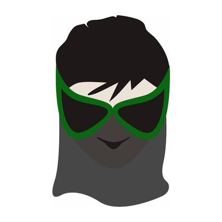 Vector illustration cartoon face for games and print on paper, fabric, ceramicのイラスト素材