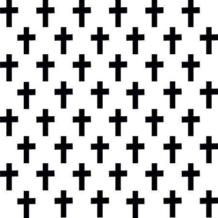 Black cross seamless pattern. Line vector illustration. のイラスト素材