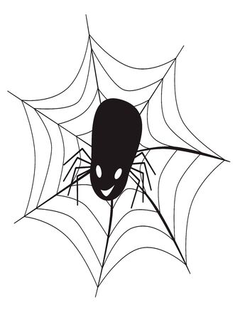 Halloween vecter illustration cobweb and spider. Educationcard for children. Cover designのイラスト素材