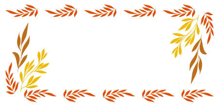 Autumn leaves frame template. Copy space.のイラスト素材