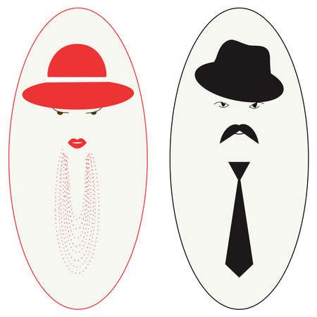 Man Woman icon. Vector male or female symbol. Isolated on a white background. Toilet, restroom sign.のイラスト素材