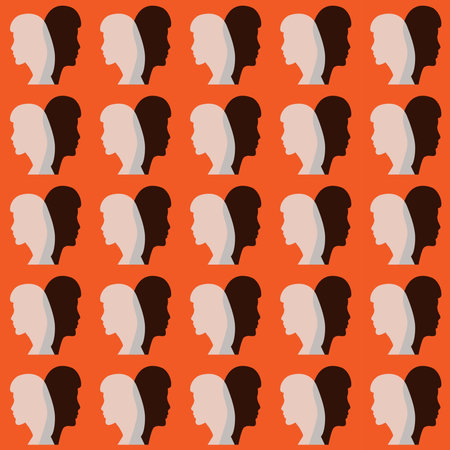Human hand silhouette. Seamless pattern. Side view. Vector illustrationのイラスト素材
