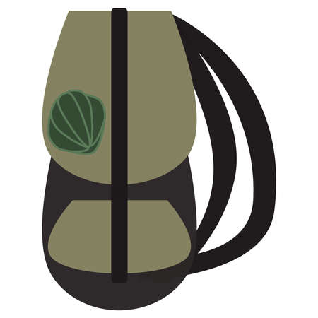 Backpack and shell Way symbol Vector illustration Isolated on white background Design elementのイラスト素材