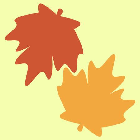Red and yellow maple leaves falling. Background or fall design element. Copy space. Isolated vector illustrationのイラスト素材