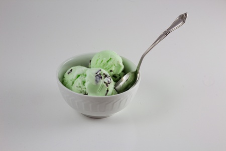 Mint Chocolate Chip Ice Creamの写真素材