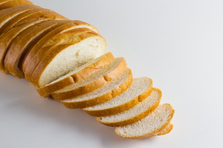 A loaf of bread against a solid background.