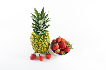 Pineapple and Strawberriesの写真素材