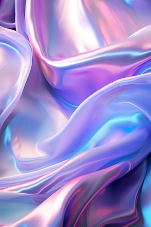 abstract background of blue and pink wavy silk or satin textureの素材