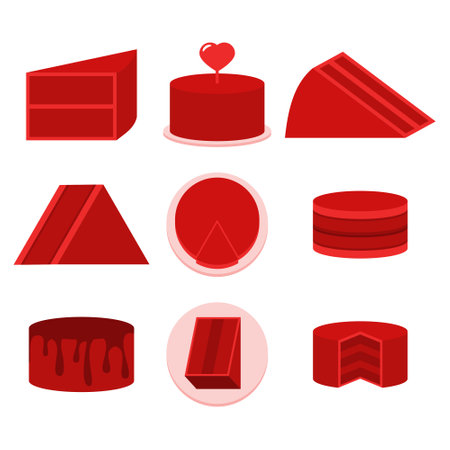 Collection of Sweet Cake Illustrations. Delicious food.のイラスト素材