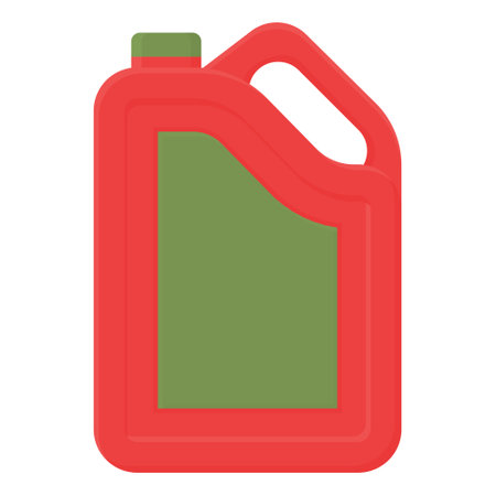 Red Oil Container Vector. Flammable Liquid. Safe for Machines. Oil Container Icon.のイラスト素材