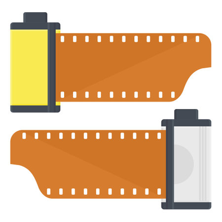 Vintage Photo Film Strip Vector. Vintage Movie Roll Illustration. Vintage Film Recording.のイラスト素材