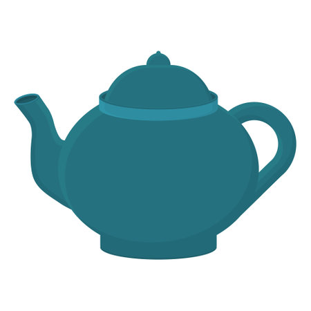 Blue Teapot for Brewing Tea Vector. Vintage Blue Teapot. Blue Teapot Decoration.のイラスト素材