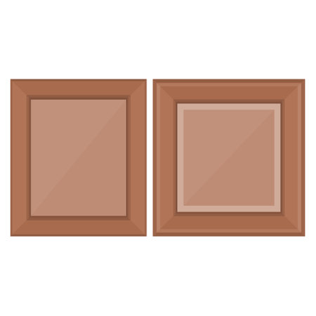 Wooden Photo Frame Vector. Empty Wooden Photo Frame Decoration. Photo Frame Material.のイラスト素材
