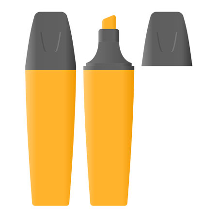 Stationery Orange Highlighter Vector. Highlighter Element in White Background. Simple Highlighter Icon.のイラスト素材