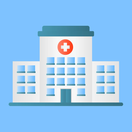 Medical Hospital Building Vector. Emergency Service Icon. Building Exterior Architecture.のイラスト素材