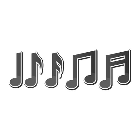 Black Musical Notes Melody Vector. Music Note Symbols Collection. Music Elements.のイラスト素材