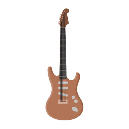 Solid Body Electric Guitar Musical Instrument Vector. Electric Guitar Element on White Background.のイラスト素材