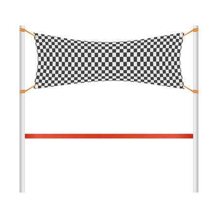Checkered Finish Line Vector. Finish Line for Racing Competition. Race Attributes.のイラスト素材